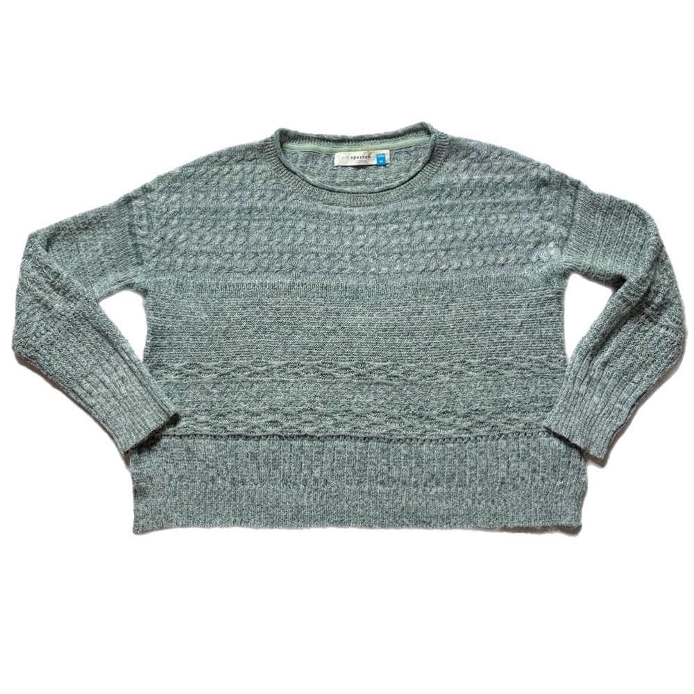 Anthropologie Sparrow Mint Green Mohair Cashmere Blend Open Knit Sweater M